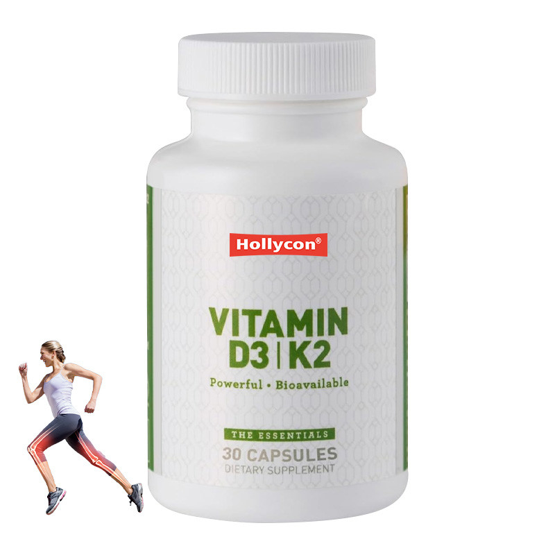 OEM Vegano Apoyo inmunológico Vitamina D3+K2 MK7 Dietético para adultos Vitamina D3 K2 cápsulas
