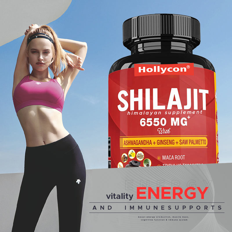 Suplemento de Shilajit del Himalaya Energía y apoyo inmunológico Combinado Ashwagandha Ginseng Saw Palmetto Maca