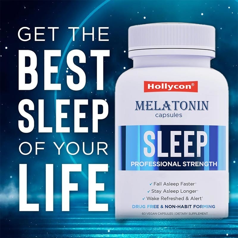 Suministrador Cápsulas de melatonina Ayuda para dormir para adultos Promueven el suplemento de sueño con glicinato de magnesio