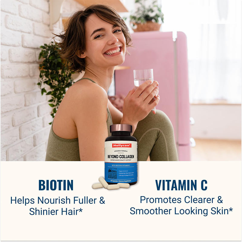 Cápsulas de colágeno múltiple tipos I II III V X Suplemento vitamínico para el cabello, la piel y las uñas
