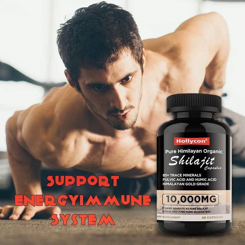 Shilajit cápsulas orgánicas del Himalaya Pure Shilajit cápsulas antioxidantes apoyan la energía alivio del estrés inmune