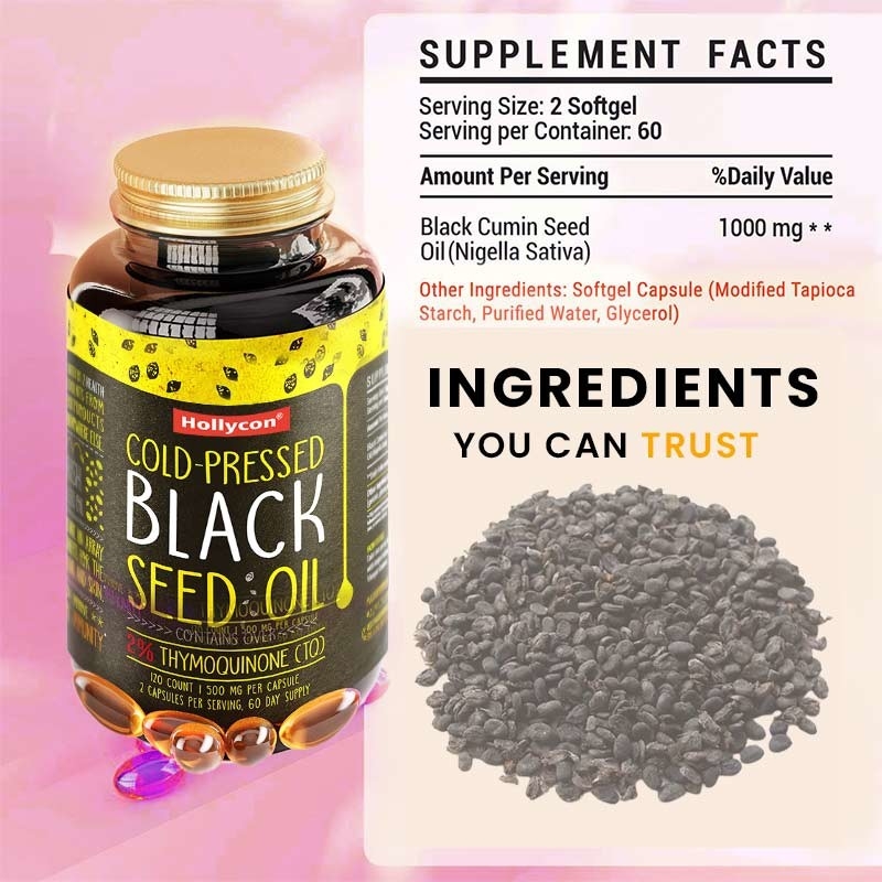 Aceite de semilla de comino negro Softgels 1000mg Aceite de semilla de comino negro para el apoyo inmunológico