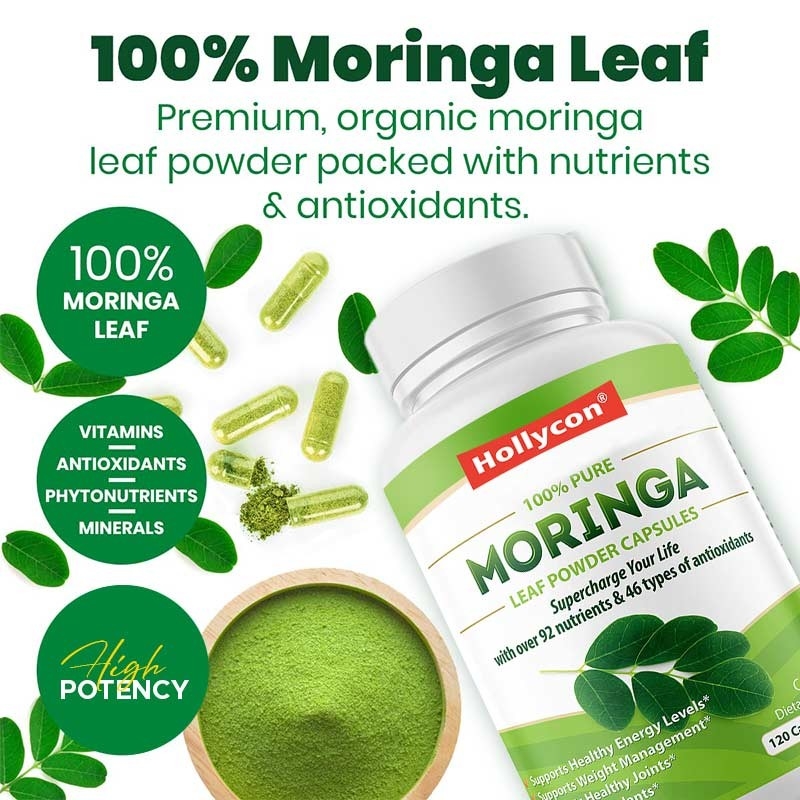 Capsulas de Moringa Polvo de Moringa Línea de Moringa orgánica Apoyo energético Metabolismo Imunológico Fábrica