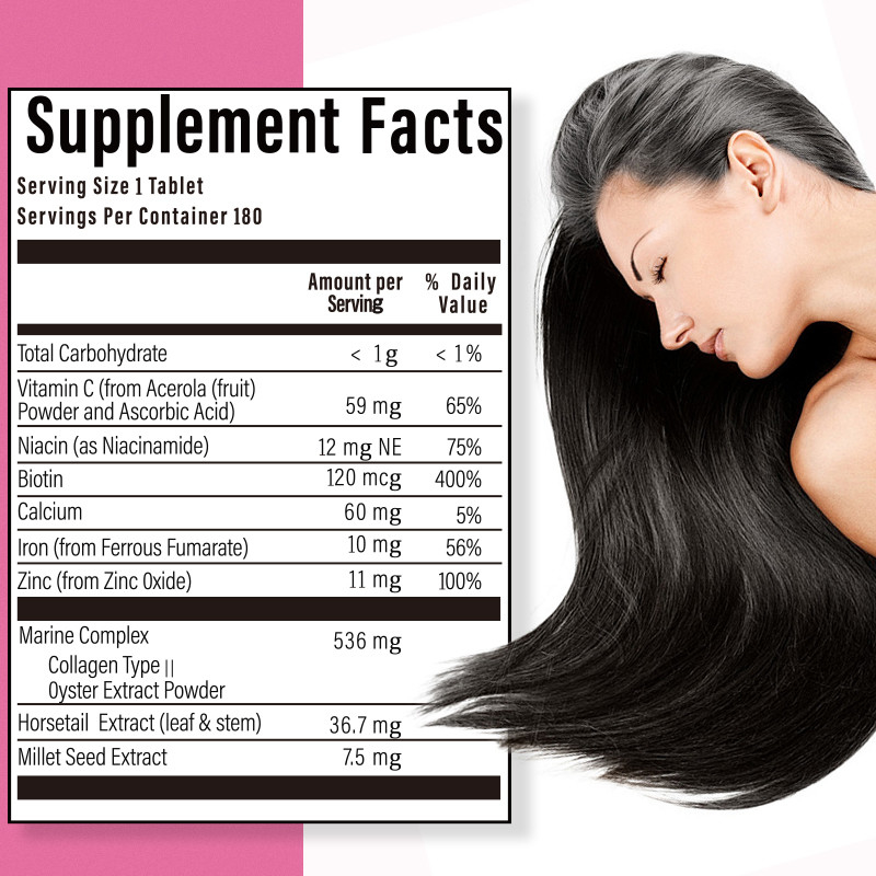 Comprimidos para el crecimiento del cabello 120mcg Biotina Producto para el crecimiento del cabello