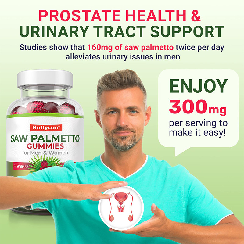 Saw Palmetto Gummies para hombres y mujeres Equilibrio hormonal Saw Palmetto Suplemento