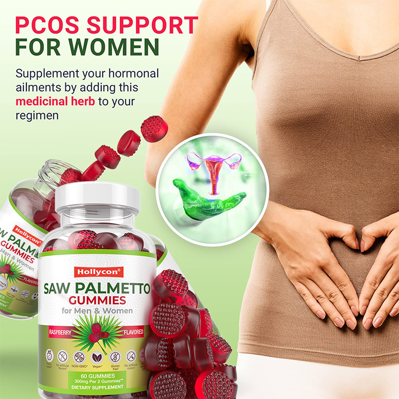 Saw Palmetto Gummies para hombres y mujeres Equilibrio hormonal Saw Palmetto Suplemento