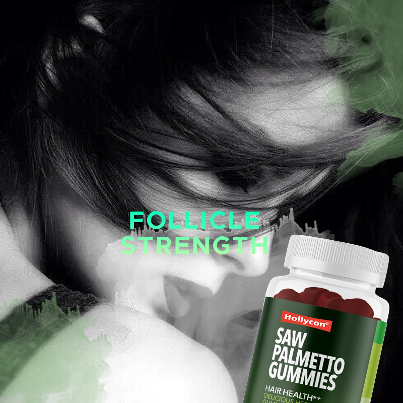 Saw Palmetto Gummies para la salud del cuero cabelludo 75 mg de extracto de Saw Palmetto para el apoyo del cabello