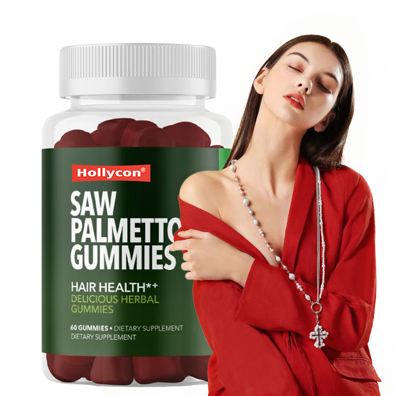 Saw Palmetto Gummies para la salud del cuero cabelludo 75 mg de extracto de Saw Palmetto para el apoyo del cabello