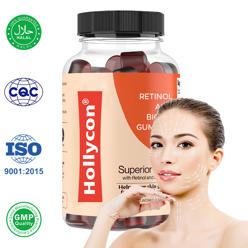 Retinol para la piel gomas con biotina para la piel brillante cabello y uñas antienvejecimiento