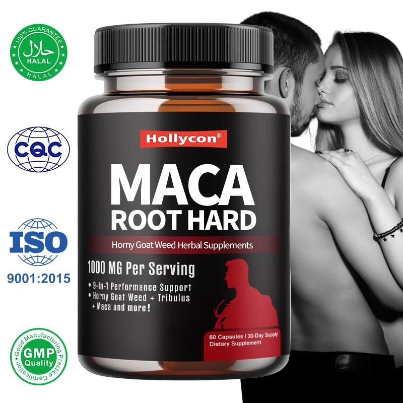 Propiedad privada Maca Suplementos de hierbas Horny Goat Weed cápsulas duras para aumentar la energía