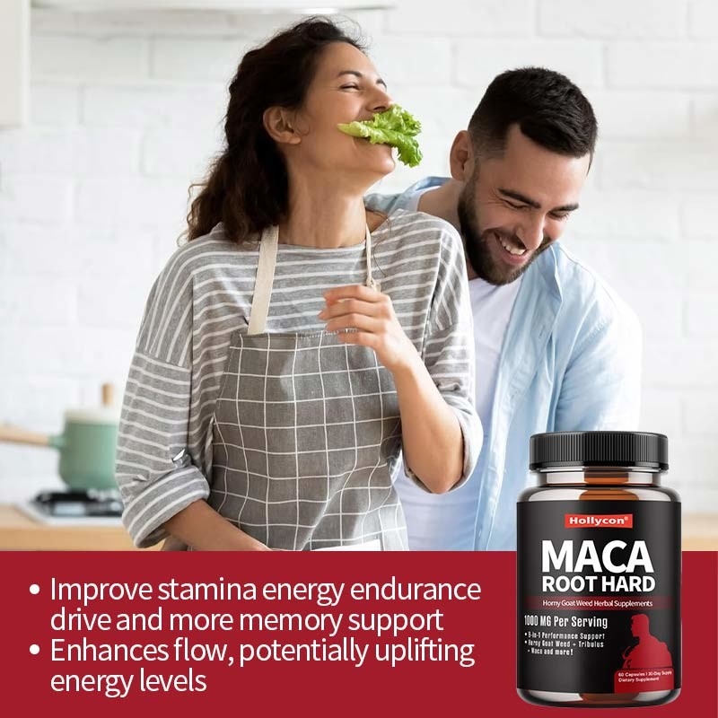 Propiedad privada Maca Suplementos de hierbas Horny Goat Weed cápsulas duras para aumentar la energía