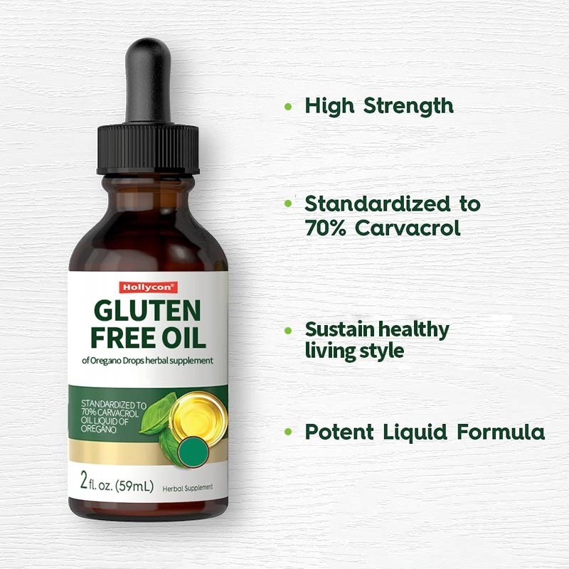 Aceite de orégano libre de gluten, suplemento de hierbas para un estilo de vida saludable