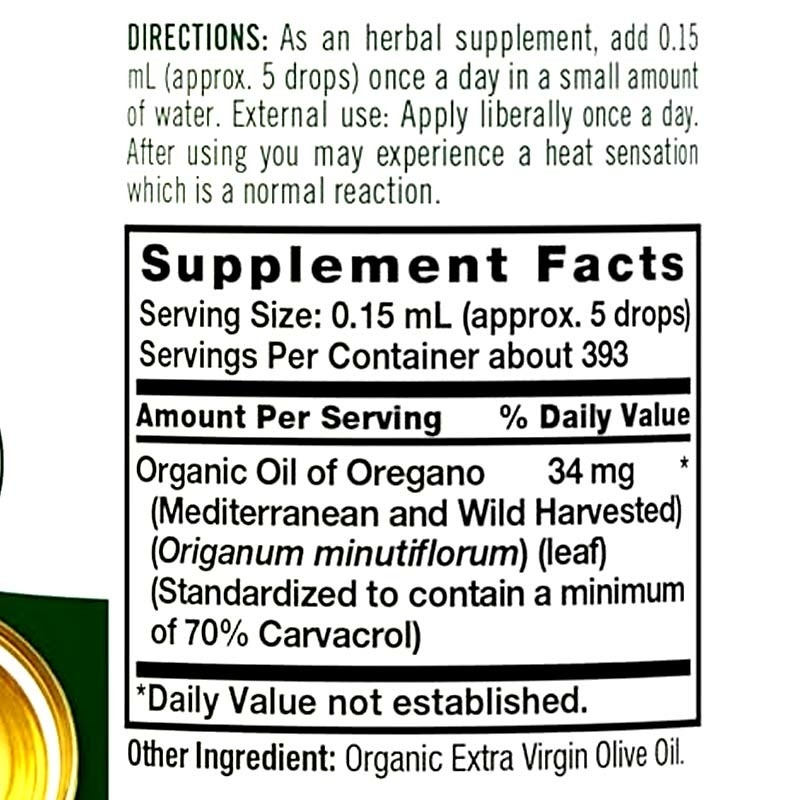 Aceite de orégano libre de gluten, suplemento de hierbas para un estilo de vida saludable