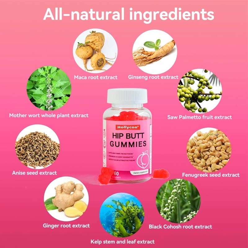 OEM Hip Butt Gummies para mujeres Suplemento para mejorar el glúteo para el levantamiento del glúteo