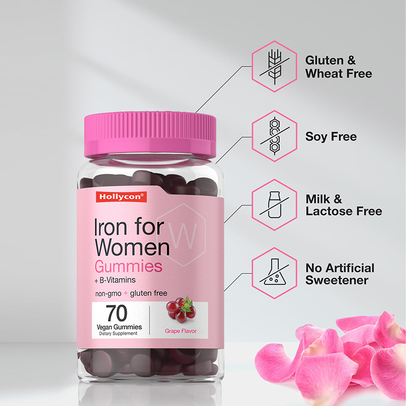 Hierro para mujeres 250 mcg Ácido fólico 18 mg Hierro para la producción de glóbulos rojos