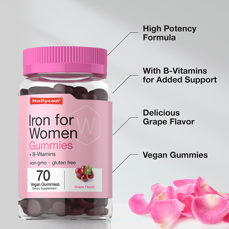 Gumas de hierro para mujeres 18 mg Gumas de hierro para la producción de glóbulos rojos