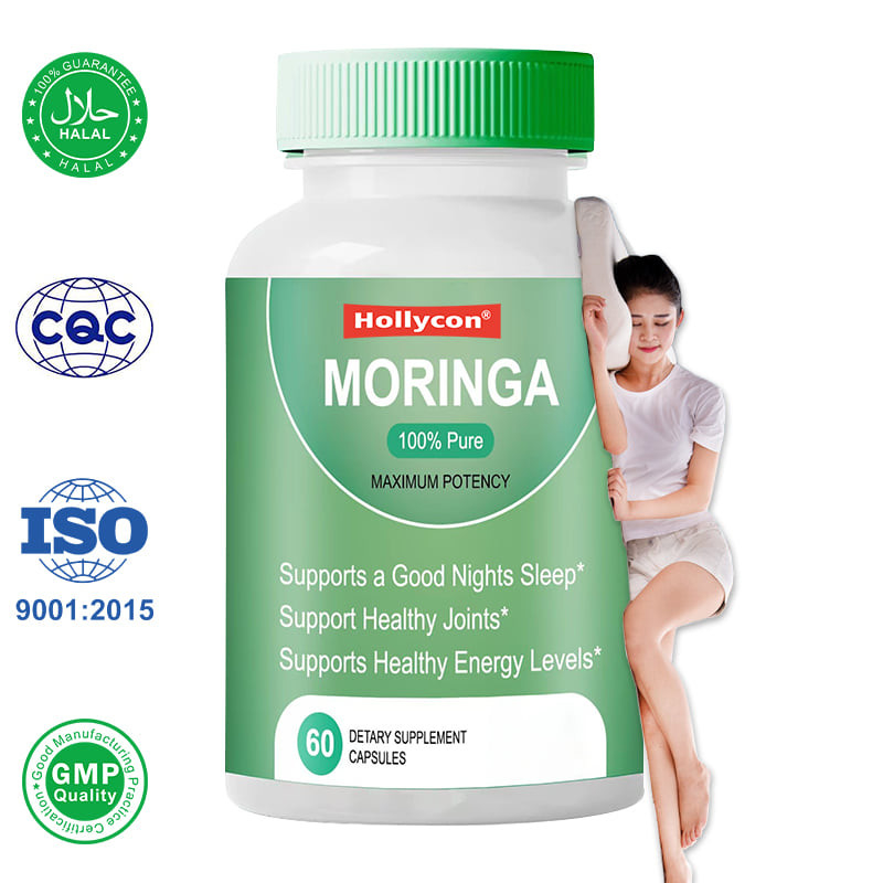 Cápsulas de polvo de moringa para apoyar niveles saludables de energía