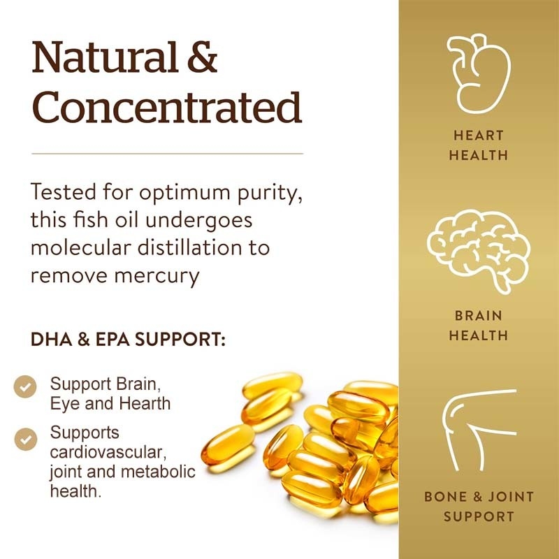 Los geles blandos de aceite de pescado apoyan la salud del cerebro, el corazón y las articulaciones con ácidos grasos omega3