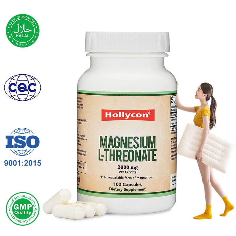 L-treonato de fábrica cápsulas de magnesio suplementos de calcio zinc apoyan el sueño y la función cognitiva