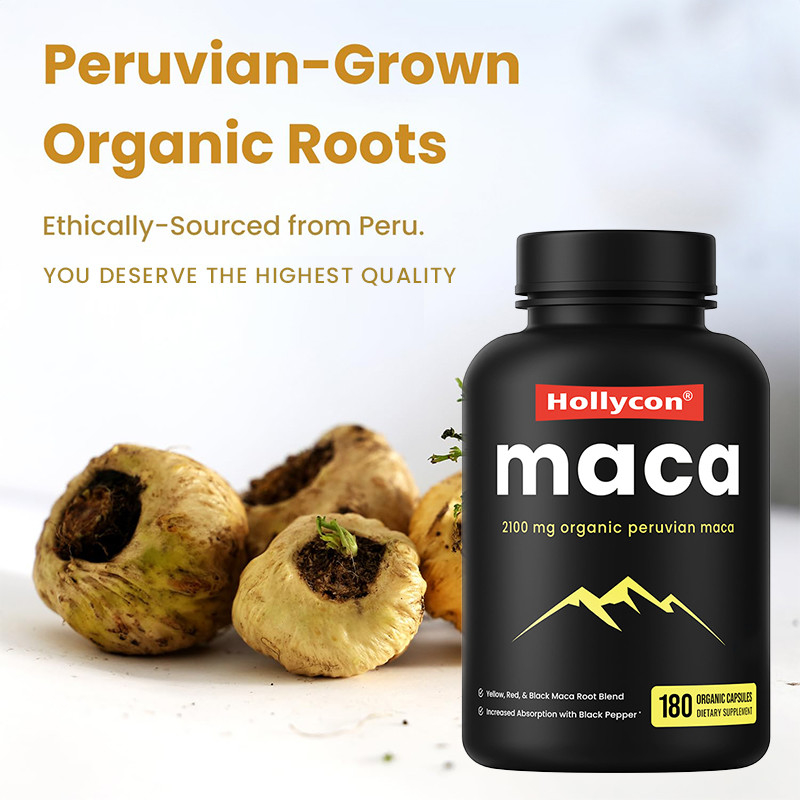 Cápsulas de raíz de maca para hombres 2100 mg mezcla orgánica de raíz de maca para apoyar el estado de ánimo