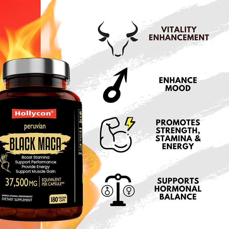 Las cápsulas de raíz de maca para aumentar la resistencia 750 mg extracto de maca negra para proporcionar energía