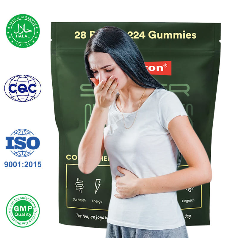 Goma de té verde Suplemento multivitamínico de espirulina Mejorar la salud intestinal Apoyar la inmunidad