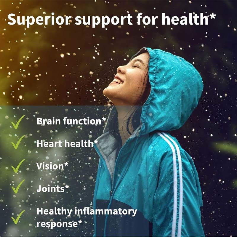 Triglicéridos Omega 3 Aceite de pescado silvestre para la función cerebral Corazón Ojo y salud de la piel