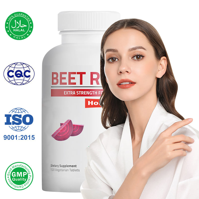Cápsulas de raíz de remolacha OEM para la presión arterial alta 500 mg de extracto de raíz de remolacha orgánica