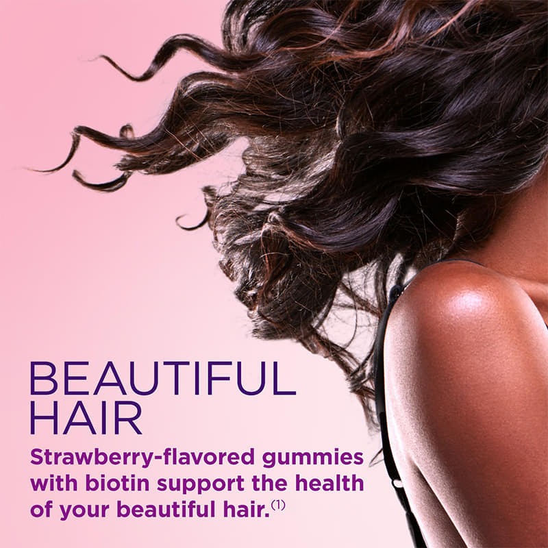 Cabello piel y uñas gomas para mujeres 2500mcg Biotina para el crecimiento del cabello