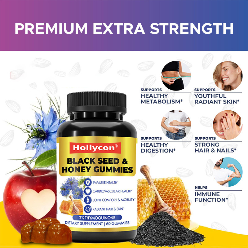 Aceite de semilla negra y gomas de miel extracto de aceite de semilla negra 200 mg para el apoyo inmunológico