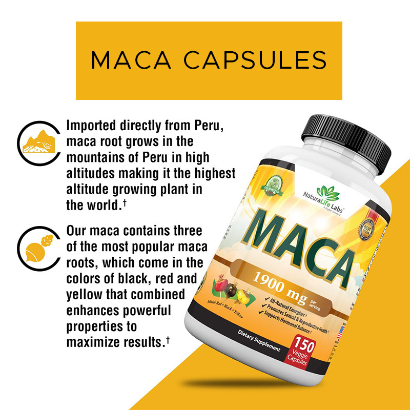 Cápsulas de raíz de maca Mezcla orgánica de raíz de maca para el apoyo del estado de ánimo Cápsulas de maca