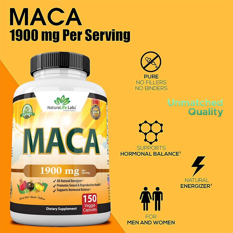 Cápsulas de raíz de maca Mezcla orgánica de raíz de maca para el apoyo del estado de ánimo Cápsulas de maca