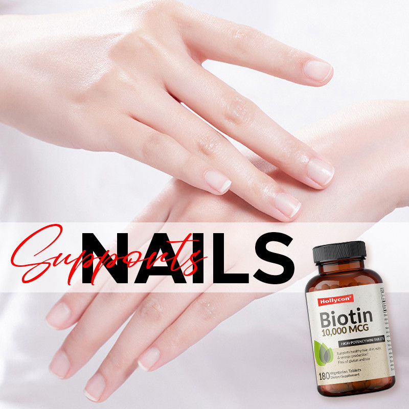 Las cápsulas de biotina OEM para el crecimiento del cabello 10.000mcg Biotina para la piel y las uñas sanas