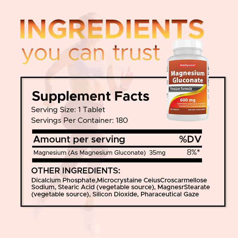 Glicinato de magnesio para huesos fuertes 35 mg para el sistema nervioso
