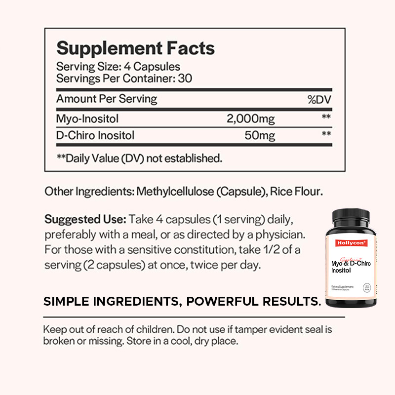 Suplemento de inositol para el equilibrio hormonal Myo- inositol y D- Chiro cápsulas de inositol