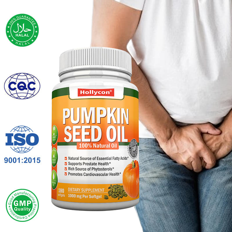 Aceite de semilla de calabaza de fábrica Softgels cabello salud de las articulaciones de la próstata Omega-3 Suplemento de ácidos grasos esenciales
