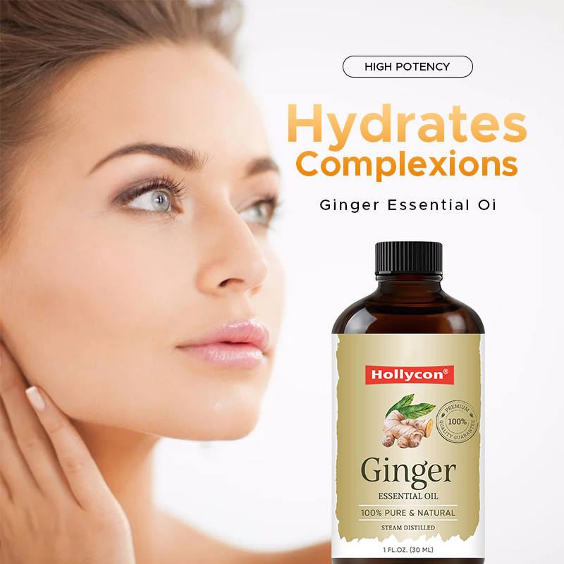 Aceite esencial de jengibre de alta calidad para el cabello puro y natural
