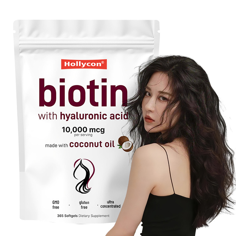 Suplemento de biotina 10.000 mcg Biotina Softgels para el cabello y la piel saludables Biotina Softgels