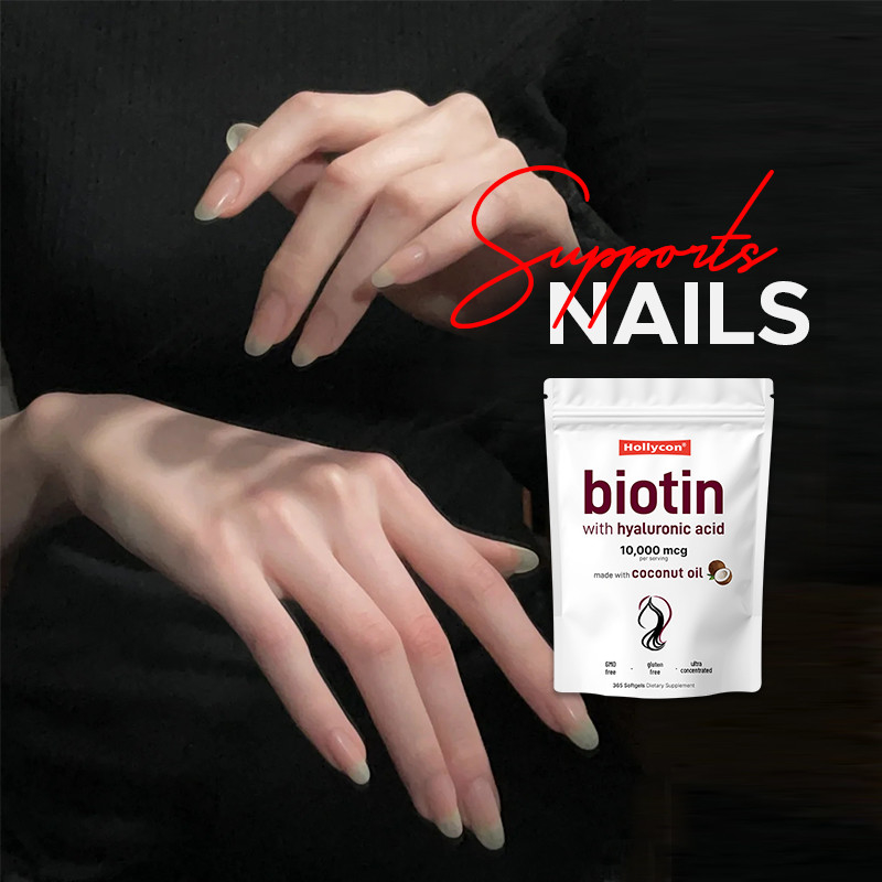 Suplemento de biotina 10.000 mcg Biotina Softgels para el cabello y la piel saludables Biotina Softgels