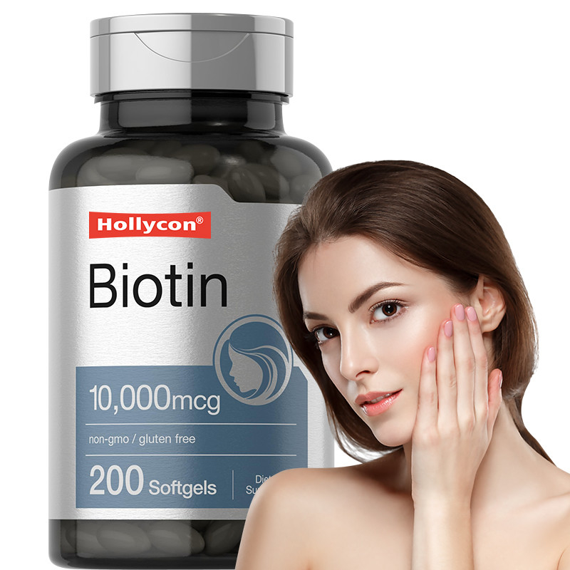 Suplemento de biotina para la salud del cabello 10.000 mcg Biotina Softgels para la salud del cabello y las uñas