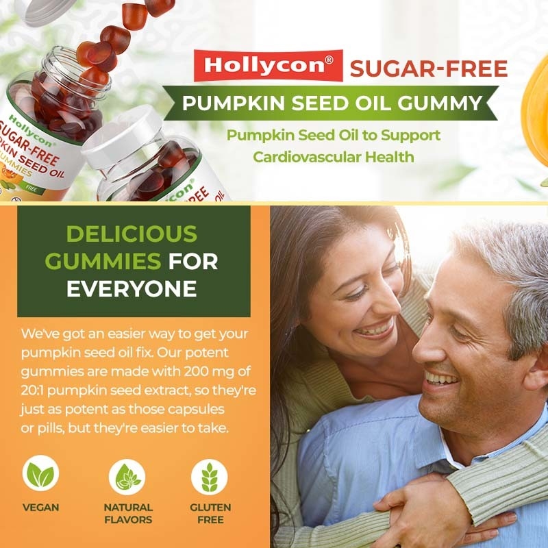 Gumas de aceite de semilla de calabaza sin azúcar para el crecimiento del cabello