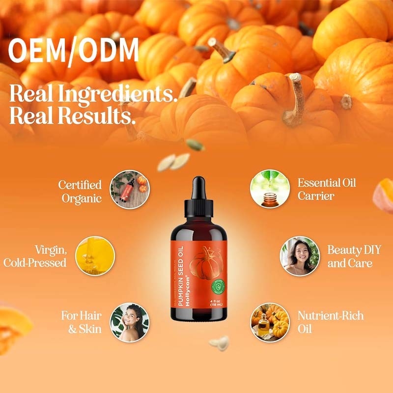Aceite de semilla de calabaza orgánico 100% aceite de semilla de calabaza puro para el crecimiento del cabello