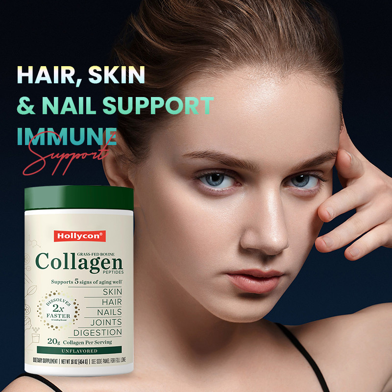 Polvo de colágeno para el cabello, piel, uñas, soporte de 20 g de colágeno, péptidos, proteína en polvo