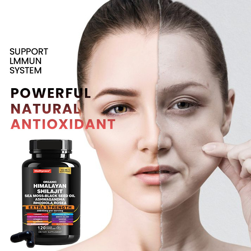OEM cápsulas orgánicas de Shilajit del Himalaya puro para el apoyo inmunológico