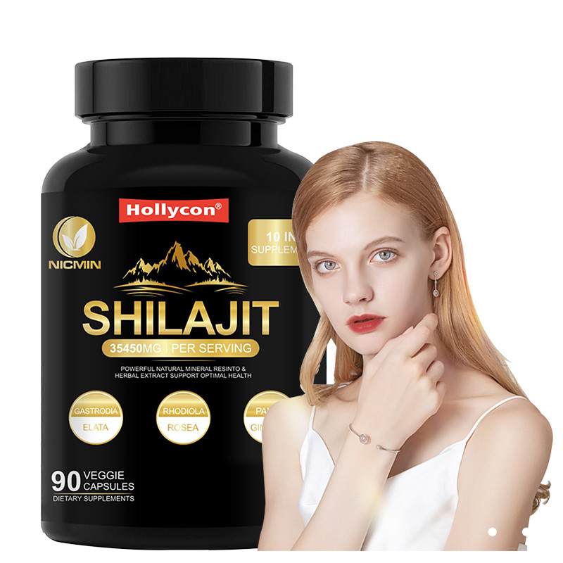 Suplemento de Shilajit orgánico del Himalaya puro para el apoyo inmunológico 25000mg cápsulas de Shilajit