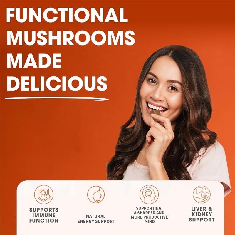 Plantas de fábrica Cordyceps Nootrópicos hongo apoyo de energía enfoque salud cerebral inmunidad Ganoderma Lucidum hongo masticación suave