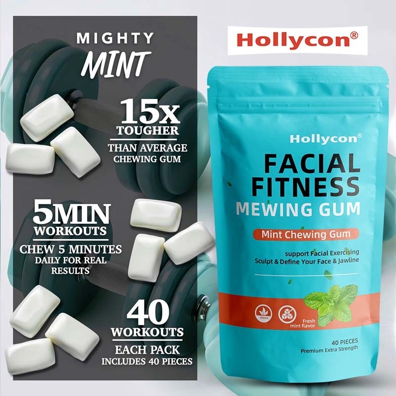 Venta caliente Poderosa menta Entrenamiento de mandíbulas Chicle duro Fitness facial Chicle meo Chicle de mandíbula ultra resistente Chicle para masticar