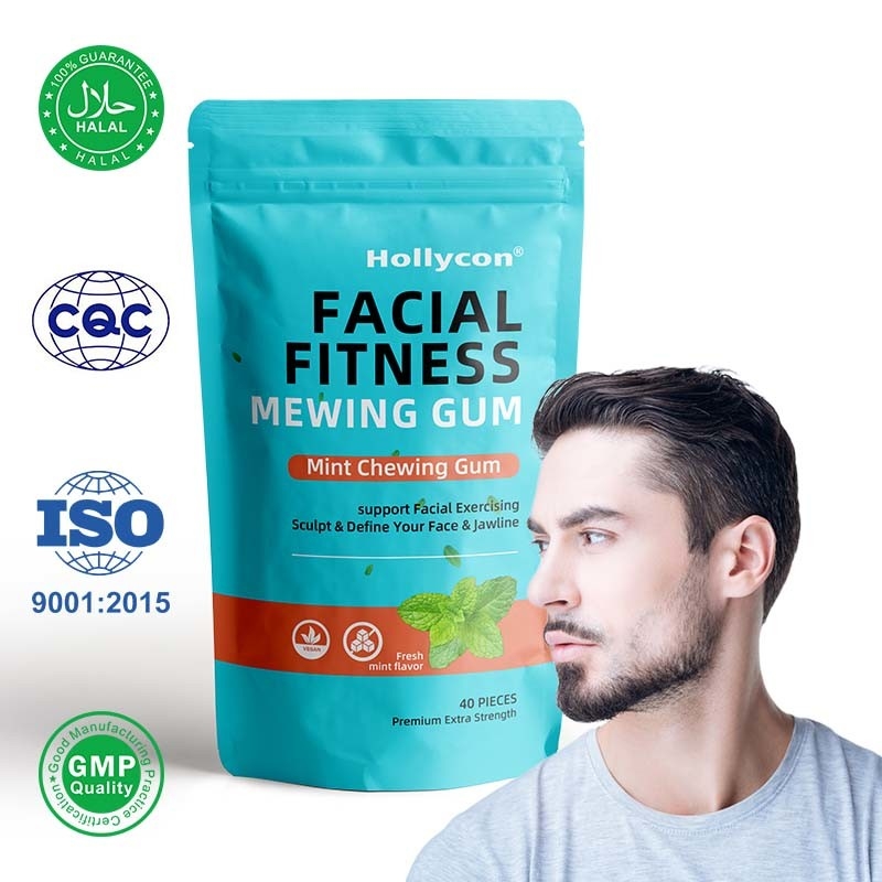 Venta caliente Poderosa menta Entrenamiento de mandíbulas Chicle duro Fitness facial Chicle meo Chicle de mandíbula ultra resistente Chicle para masticar