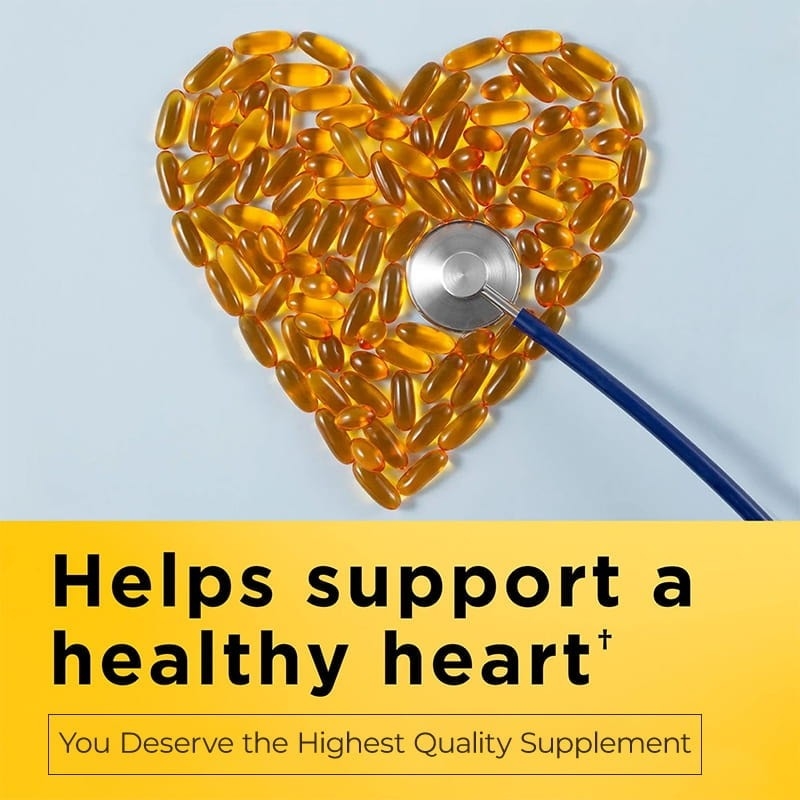 Aceite de pescado Omega 3 Suplementos 1200 mg Softgels Omega 3 Aceite de pescado para apoyar el corazón sano 230 Softgels 115 Suministro diario
