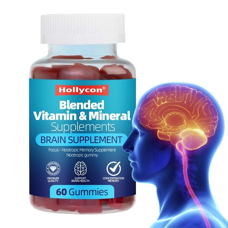 OEM Suplementos cerebrales para la memoria y el enfoque Suplemento de memoria nootrópico Gummy para la salud del cerebro Concentración mental y cognitiva